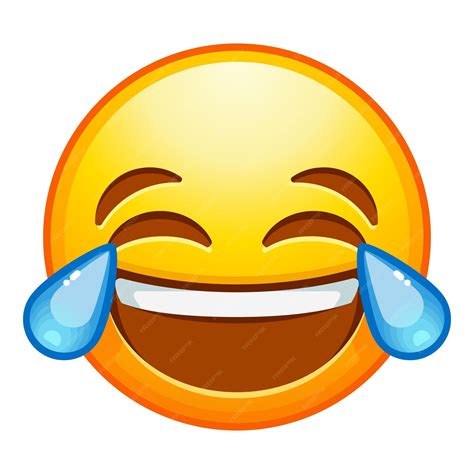 Topkwaliteit emoticon Lachende emoji met tranen en gesloten ogen Geel ...