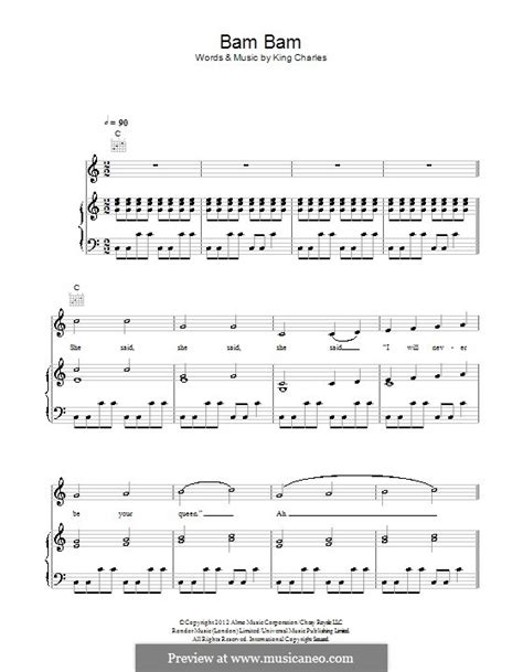 Bam Bam by King Charles - sheet music on MusicaNeo