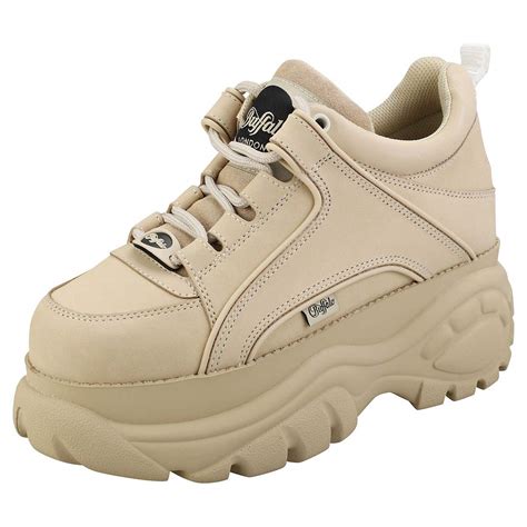 Amazon.com | Buffalo London Women's Classic Kicks Sneakers, Cream, Off ...