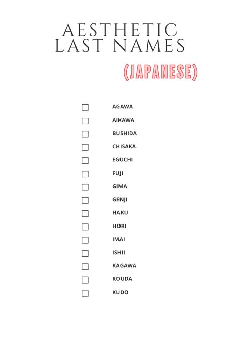 Printable List Of Unique Last Names [PDF Included] - Printables Hub