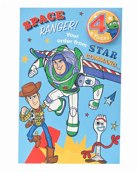 Uk Greetings Disney Toy Story 4th Birthday Card With Birthday ...