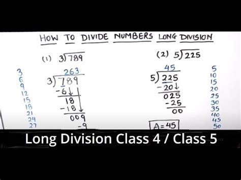 How to do long division / how to divide number using Long Division ...