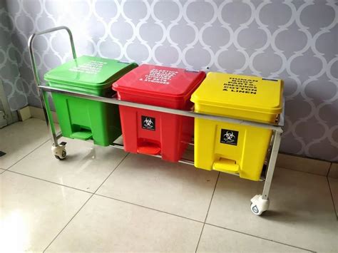 Bio Medical Waste Trolley - Bio Medical Waste Segregation Trolley 4 BIN ...
