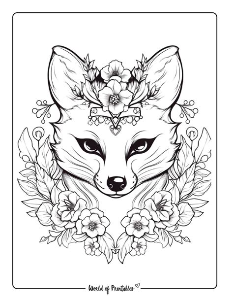 White Fox Coloring Page