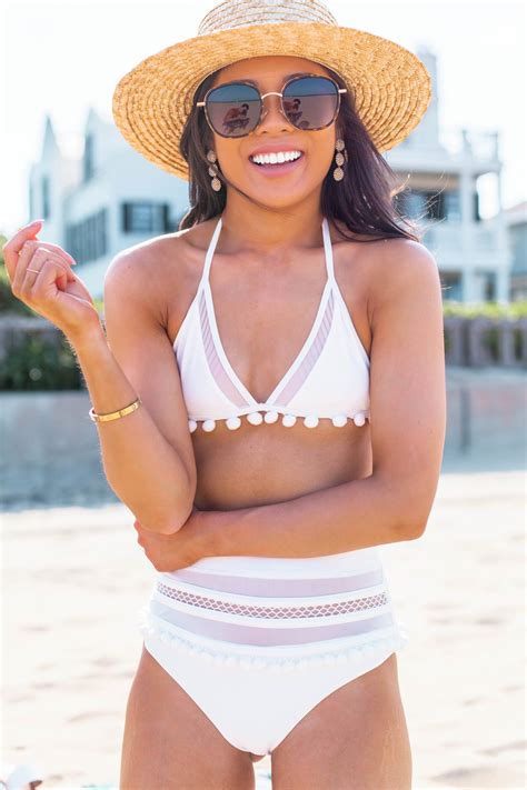 The Swimsuit You Need :: White High-Waisted Bikini - Color & Chic