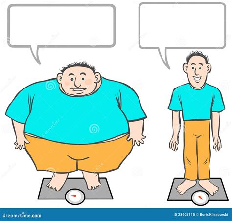 Fat And Slim Cartoon Men. Vector Illustration | CartoonDealer.com #58806302