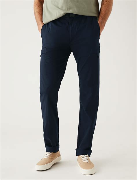 Buy Slim Fit Belted Trekking Trousers at Marks & Spencer