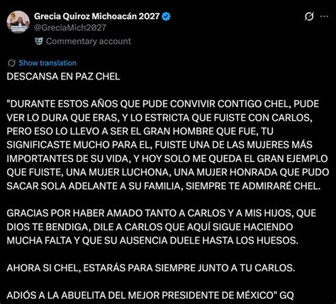 Muere la abuela de Carlos Manzo; Grecia Quiroz se despide con emotivo ...