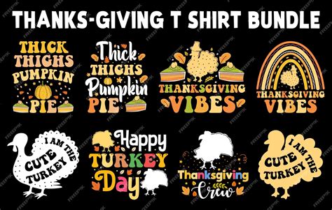 Premium Vector | Thanksgiving t-shirt design bundle, happy thanksgiving ...