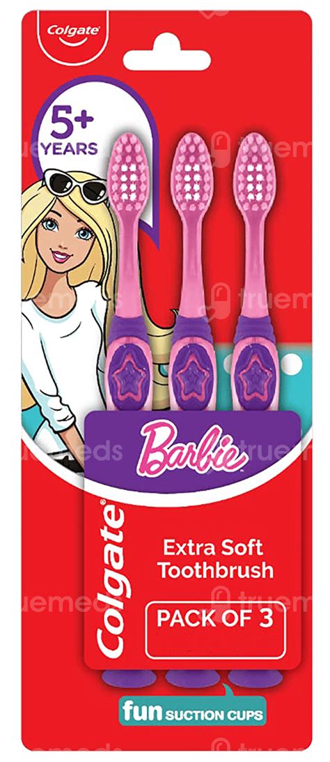 Colgate Kids Extra Soft Barbie Pack Of 3 Toothbrush 1 - Uses, Side ...