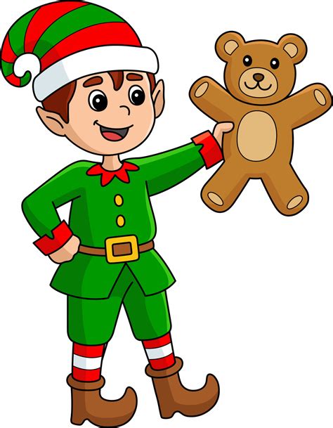 Christmas Elf Cartoon Colored Clipart Illustration 10789162 Vector Art ...