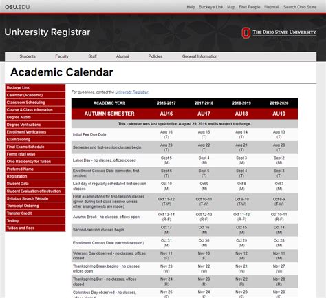 Ohio Christian University Academic Calendar - prntbl ...