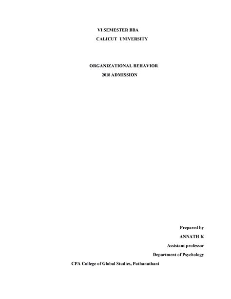1642156152 ob pdf - 6th sem ob - VI SEMESTER BBA CALICUT UNIVERSITY ...