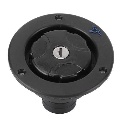 Set of 2 Water Filling Port, Black Lockable Water Filler Cap Plastic ...