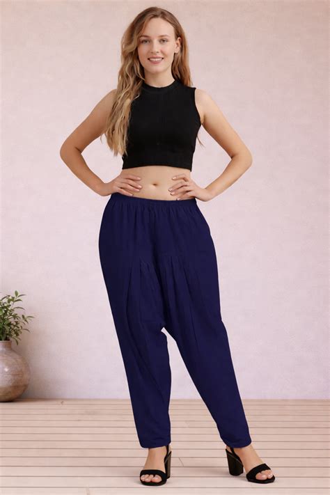 Buy Plus Size Blue Easy Fit Cotton Salwar | Apella - The XS to 10XL Store