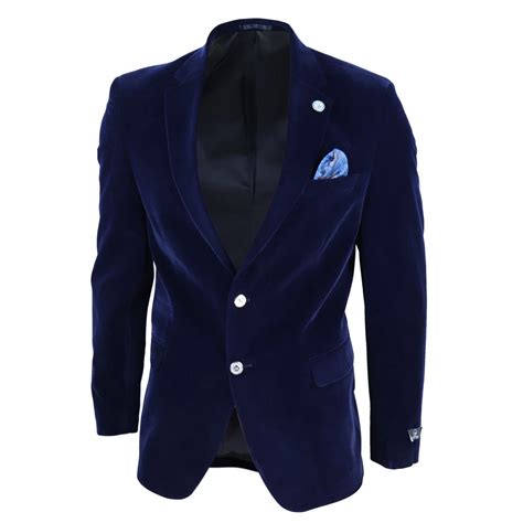 Men Velvet Blazer Jacket 2 Button Dinner Formal TruClothing