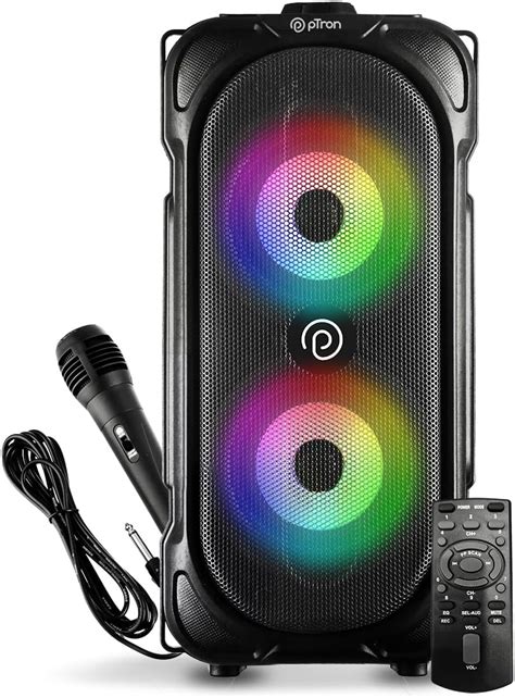 pTron Fusion Party v2 40W Karaoke Bluetooth Party Speaker with 3M Wired ...