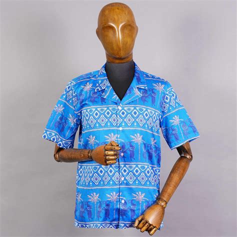 None Of The Above Camicia Bowling Shirt - Blue - CAMBO2000040002