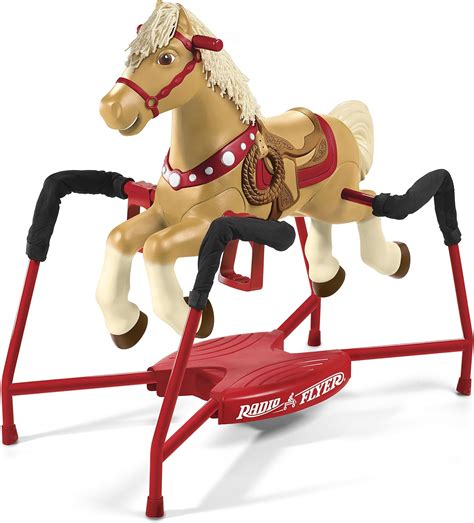 Buy Radio Flyer Champion Interactive Horse Ride On Toy For Kids, Tan ...