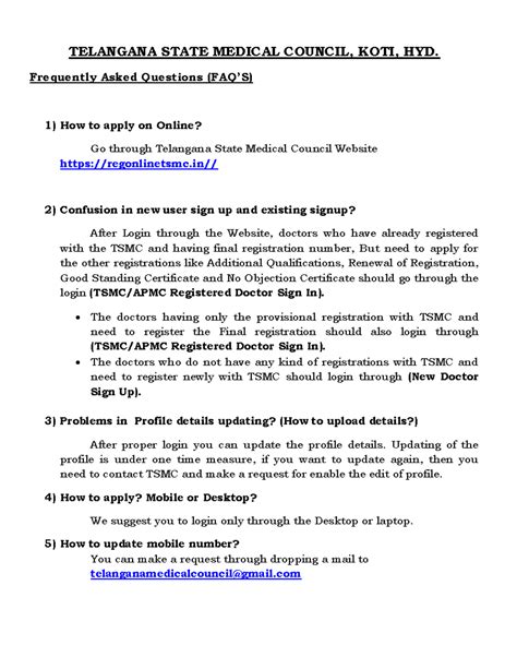 TSMC FAQs: Online Registration Process & Common Issues Guide - Studocu