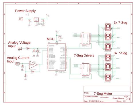 Design of analog to digital converter 7-segment display circuit ...