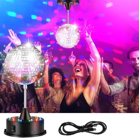 Tpyag Disco Ball Light, 5 Inch Mirror Disco Ball Light Diffuser, 360 ...