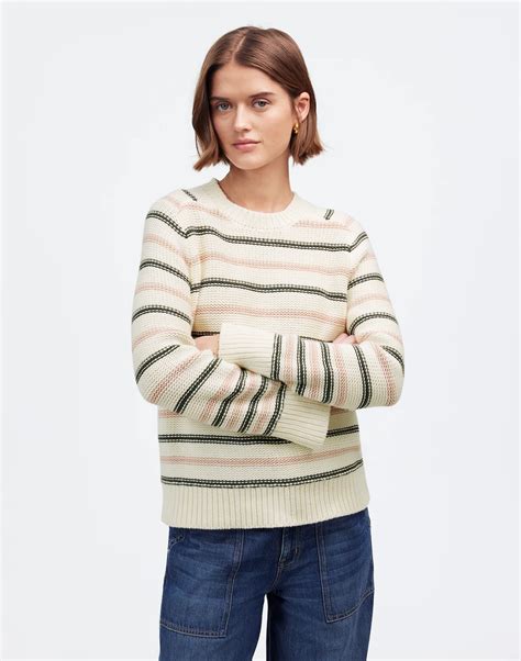 Cotton Crewneck Sweater in Stripe | Madewell