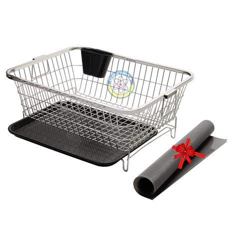 Buy Cosmos Stainless Steel Rectangle Dish Drainer Rack/Basket with Drip ...