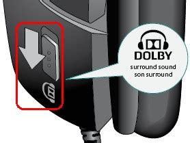 Using the switch with the Dolby logo on the back of my G35 headset ...