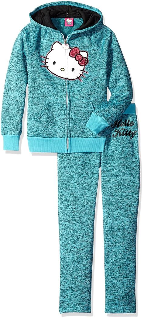 Hello Kitty Baby Girls' 2 Piece Hooded Fleece Active Set, Blue 31453 ...