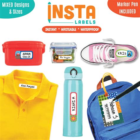 Buy 92 Write-on Waterproof Labels incl. Shoe & Clothing Labels & 2 Bag ...