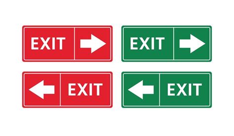 Collection of exit signs in vector design | Premium Vector