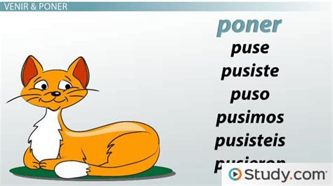 Spanish Grammar: Preterite Conjugations of Venir, Poner, Decir & Traer ...