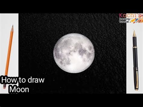 How to draw full Moon || realistic moon drawing easy || full moon ...