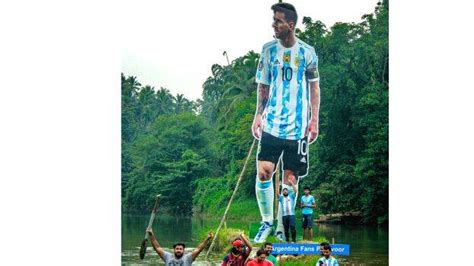 Giant-sized Messi’s cutout at Cherupuzha river goes viral on social ...
