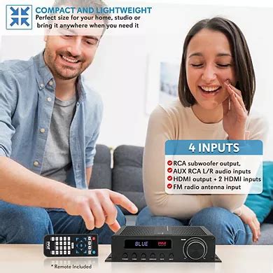 Pyle Wireless Bluetooth Amplifier, 5.1 Channel, 100W, HDMI Output, FM ...