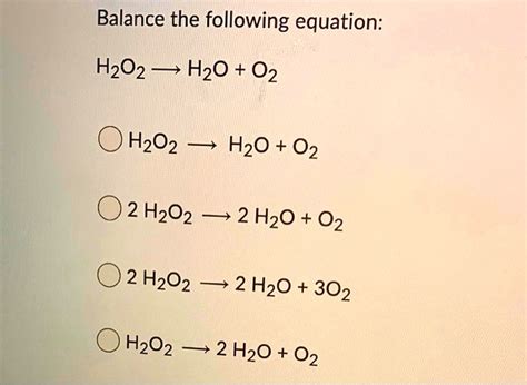 Balance H2O2 Yields H2O O2 的图像结果