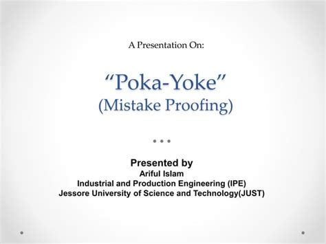 Poka yoke lean tool | PPT