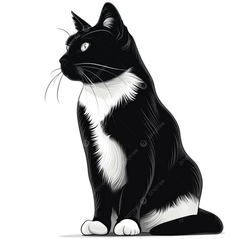 Black Cat Sitting Drawing