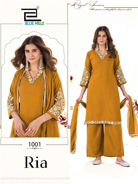 Blue Hills Ria Rayon Kurti Combo 4 Pcs Catalogue