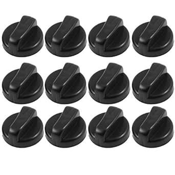 Alcoa Prime12 Pcs Black Plastic Round Shaped Gas Stove Cooker Rotary ...