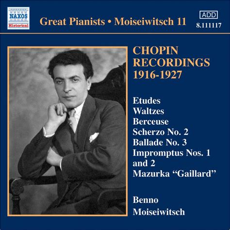 Chopin Recordings 1916: Benno Moisewitsch: Amazon.in: Music}
