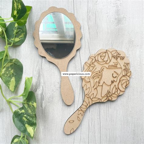 Hand Mirror Girl with Rose