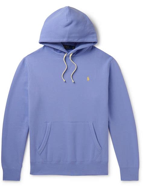Polo Ralph Lauren - Logo-Embroidered Cotton-Blend Jersey Hoodie - Blue ...