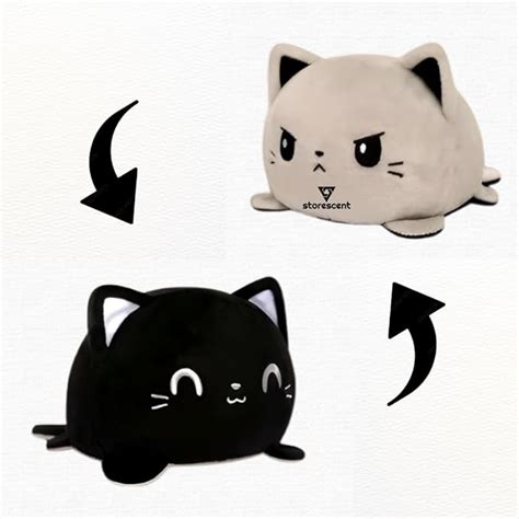 Storescent Reversible Cat Soft Toys for Kids, Stuffed Animal Plush Soft ...