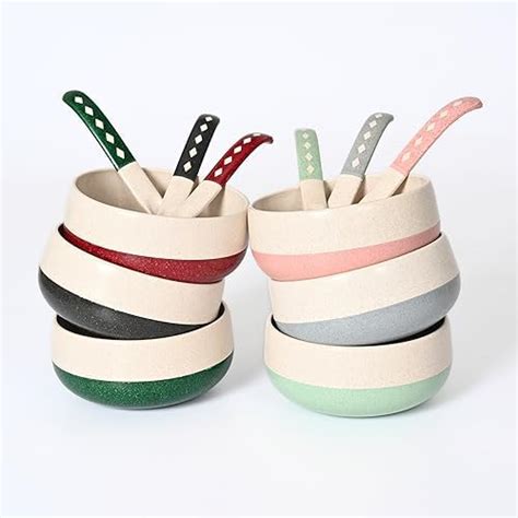 Buy TRIXES Set of 6 Ice Cream Dessert Bowls and Matching Spoons ...