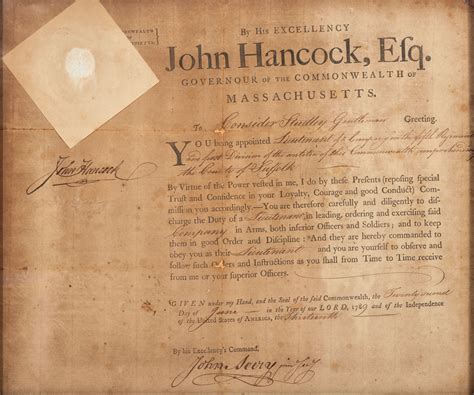 John Hancock Declaration Of Independence