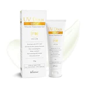 UV Doux Gold Silicone Sunscreen Gel SPF 50 PA+++|With Vitamin C & E ...