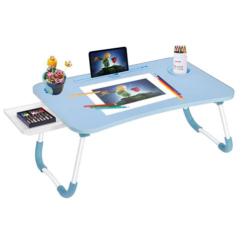 Uspharos Laptop Bed Desk Table Tray Stand With Cup Holder | Desertcart ...