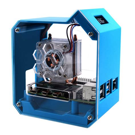 PI4B Mini Tower Acce Desktop Case with ICE Tower Cooler and 0.96 inch ...